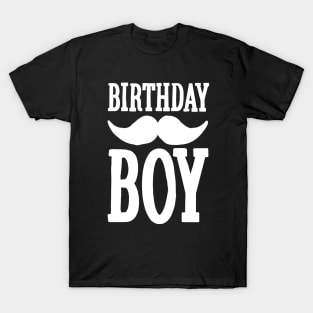 Birthday Boy Hipster mustache kids party anniversary gift T-Shirt